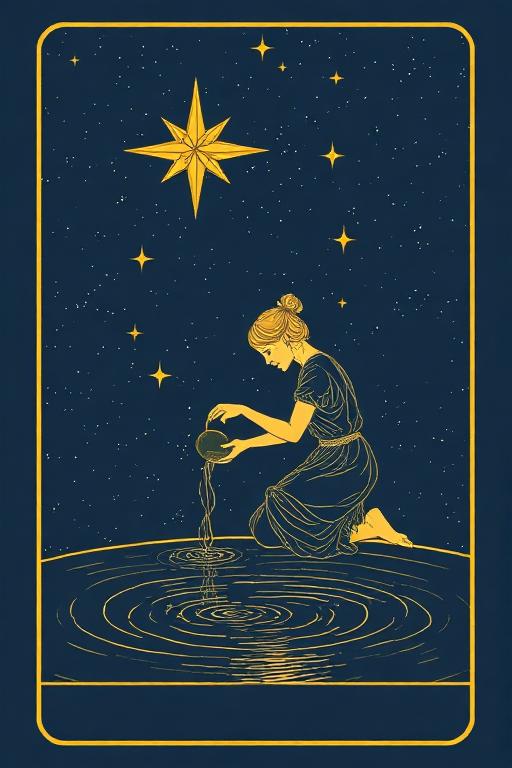 Arcano A Estrela do tarô ilustrado da Aetheria